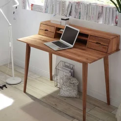 Wohnen Tische<110x58 Schreibtisch Sekretär aus Holz - Eyes