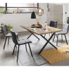 Wohnen Sitzgruppe<160x90 Tisch mit X-Füßen & Stühle - Zandras (fünfteilig)