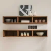 Wohnen Regale<134x22 Wand Regal aus Echtholz - Glenza