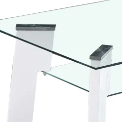 Wohnen Tische<110x60 Wohnzimmer Glastisch mit Ablage - Masuca