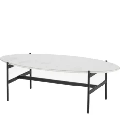 Wohnen Tische<110x50 Wohnzimmertisch in Oval Marmor Optik - Inn