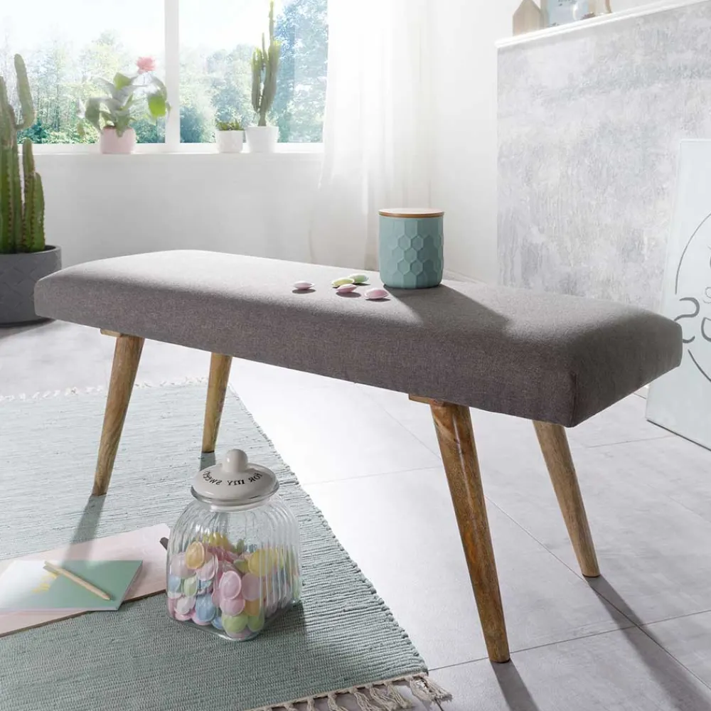 Wohnen Sitzbank<117x38cm Polsterbank im Mid Century Stil - Africo