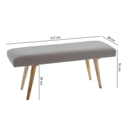 Wohnen Sitzbank<117x38cm Polsterbank im Mid Century Stil - Africo