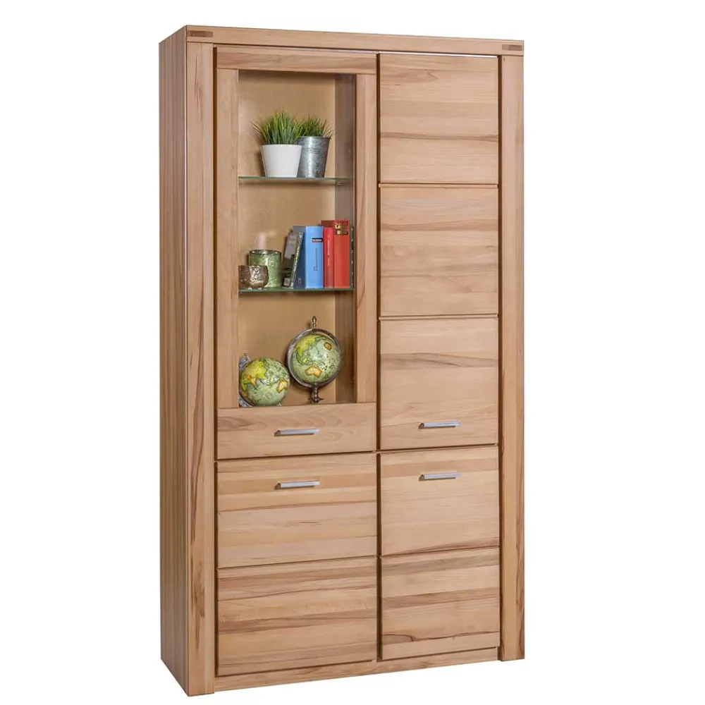 Wohnen Vitrinen<108x200cm Wohnzimmerschrank aus Kernbuche - Uhelia