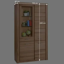 Wohnen Vitrinen<108x200cm Wohnzimmerschrank aus Kernbuche - Uhelia