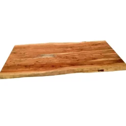 Wohnen Tische<X-Fuß Designtisch mit Holz Platte mit Naturkante - Liyadiro