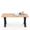 Wohnen Tische<X-Fuß Sofatisch mit Live Edge Holzplatte - Riconia