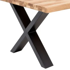 Wohnen Tische<X-Fuß Sofatisch mit Live Edge Holzplatte - Riconia