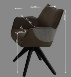 Wohnen Sitzgruppe<X-Fuß Tisch & Drehstühle Set - Niam (siebenteilig)