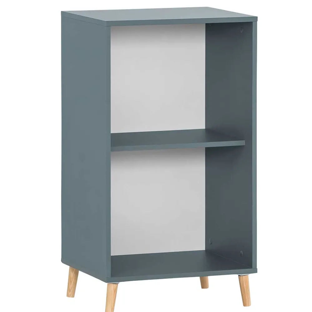 Wohnen Regale<51x93x41 2 Fächer Büroregal in Petrol Blau - Baiamare