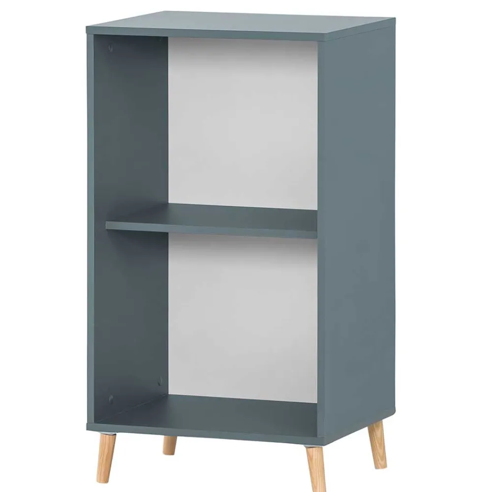 Wohnen Regale<51x93x41 2 Fächer Büroregal in Petrol Blau - Baiamare