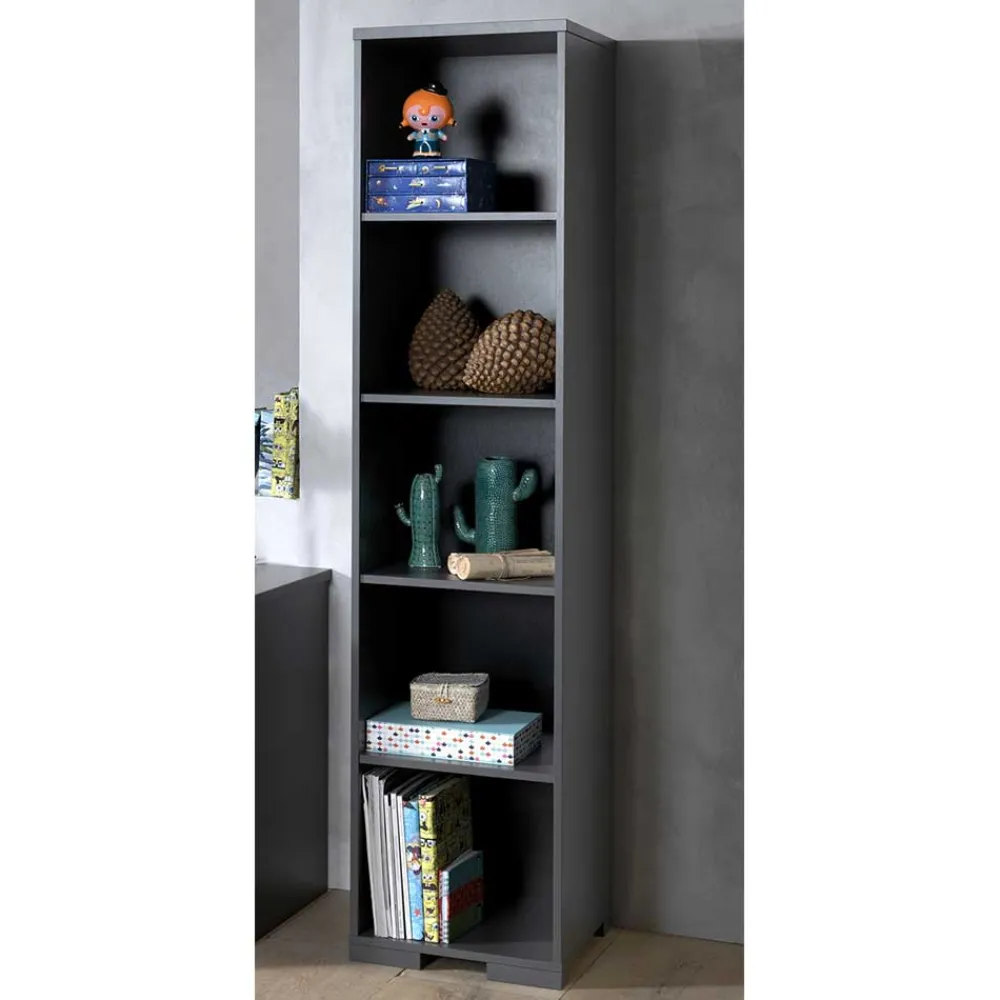 Wohnen Regale|Vitrinen<46x196x45 5 Fächer Regal in Anthrazit - Navlius