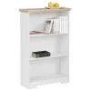 Wohnen Regale<75x115x30 3 Fächer Regal in Weiß & Eiche - Akedra