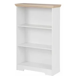 Wohnen Regale<75x115x30 3 Fächer Regal in Weiß & Eiche - Akedra