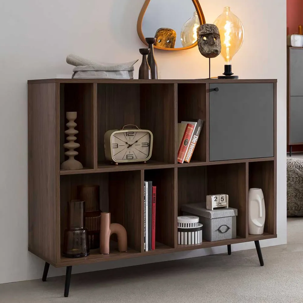 Wohnen Regale<118x76x40 7 Fächer Regal mit Tür - Nuies