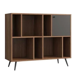 Wohnen Regale<118x76x40 7 Fächer Regal mit Tür - Nuies