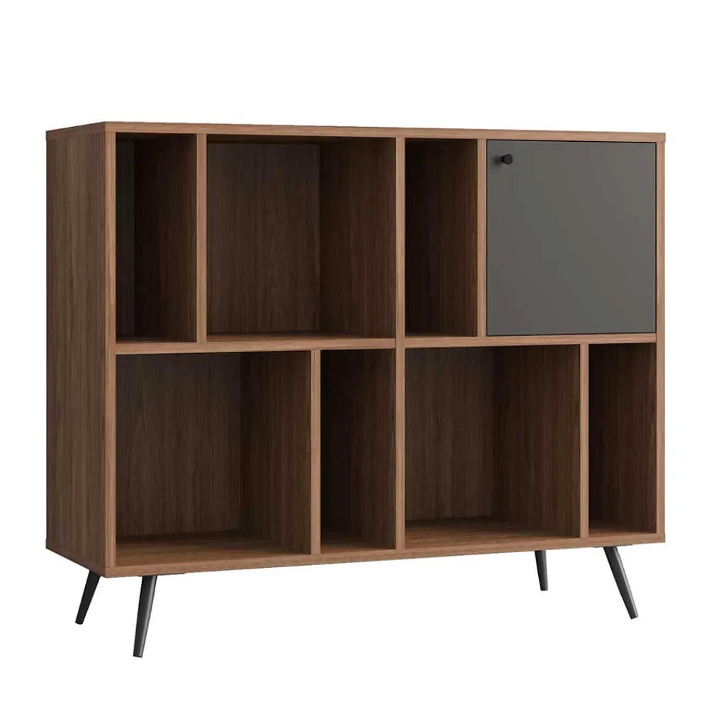 Wohnen Regale<118x76x40 7 Fächer Regal mit Tür - Nuies