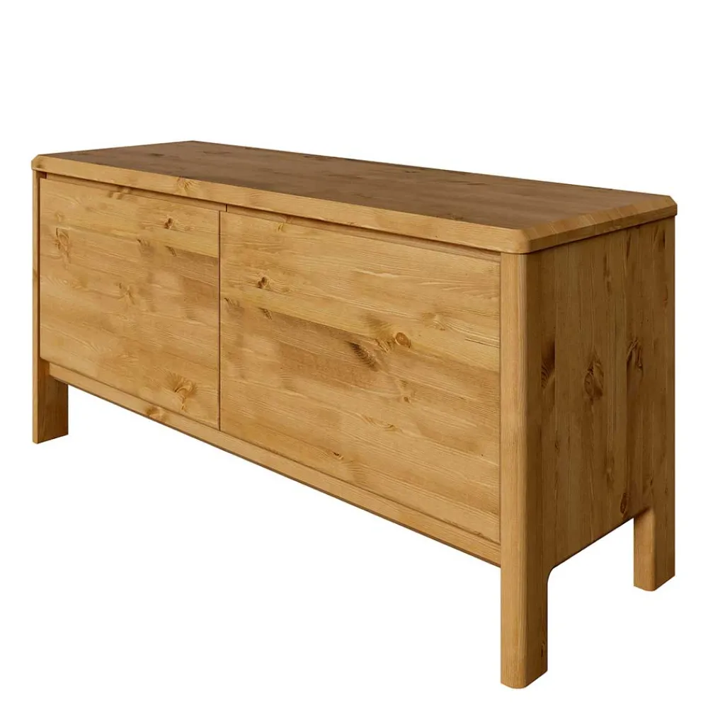 Wohnen Tv & Hifi-Möbel|Lowboards<98x48x34 2 Schubladen Kommode aus Kiefer - Etvina