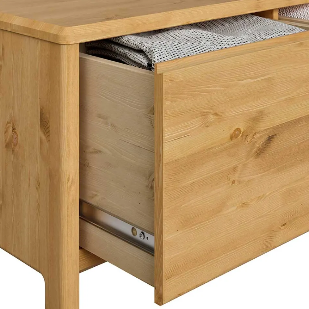 Wohnen Tv & Hifi-Möbel|Lowboards<98x48x34 2 Schubladen Kommode aus Kiefer - Etvina