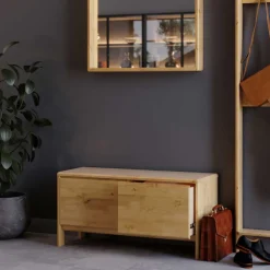 Wohnen Tv & Hifi-Möbel|Lowboards<98x48x34 2 Schubladen Kommode aus Kiefer - Etvina