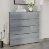 Wohnen Kommoden<83x102x42 4 Schubladen Kommode mit Glas Front - Ruudy