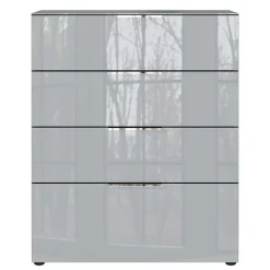 Wohnen Kommoden<83x102x42 4 Schubladen Kommode mit Glas Front - Ruudy