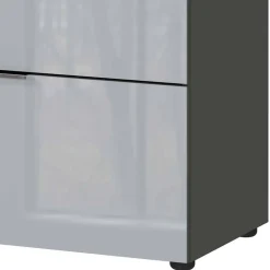 Wohnen Kommoden<83x102x42 4 Schubladen Kommode mit Glas Front - Ruudy