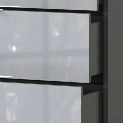 Wohnen Kommoden<83x102x42 4 Schubladen Kommode mit Glas Front - Ruudy