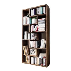 Wohnen Regale<90x190x35 Altholz Regal mit acht Fächern - Bahiro