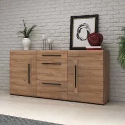 Wohnen Sideboards<180x86x39 Anrichte in Eiche Holzoptik - Aberdeen