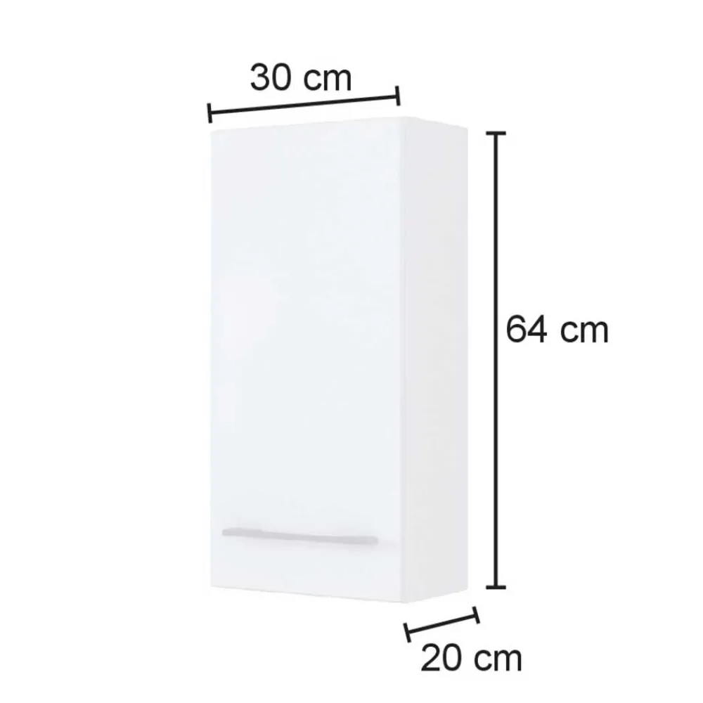 Wohnen Schränke<30x64x20 Bad Hängeschrank mit Metallgriff - Lemnas