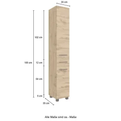 Wohnen Schränke<30x185x35 Bad Hochschrank stehend oder hängend - Arazony