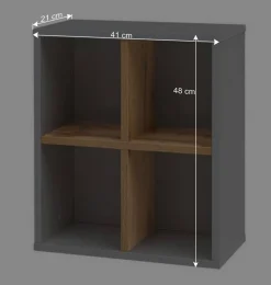 Wohnen Regale<41x48x21 Bad Wandregal mit 4 Fächern - Nienzo