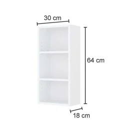 Wohnen Regale<30x64x18 Badezimmer Hängeregal mit drei Fächern - Lemnas