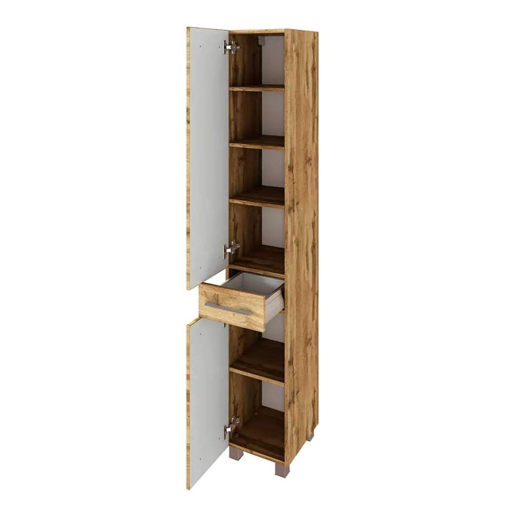 Wohnen Schränke<30x180x35 Badezimmer Hochschrank 2-türig - Lemnas