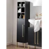 Wohnen Schränke<31x131x22 Badschrank in Schwarz & Gold - Vulcanisa