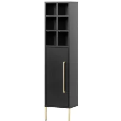 Wohnen Schränke<31x131x22 Badschrank in Schwarz & Gold - Vulcanisa