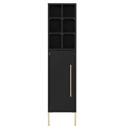 Wohnen Schränke<31x131x22 Badschrank in Schwarz & Gold - Vulcanisa