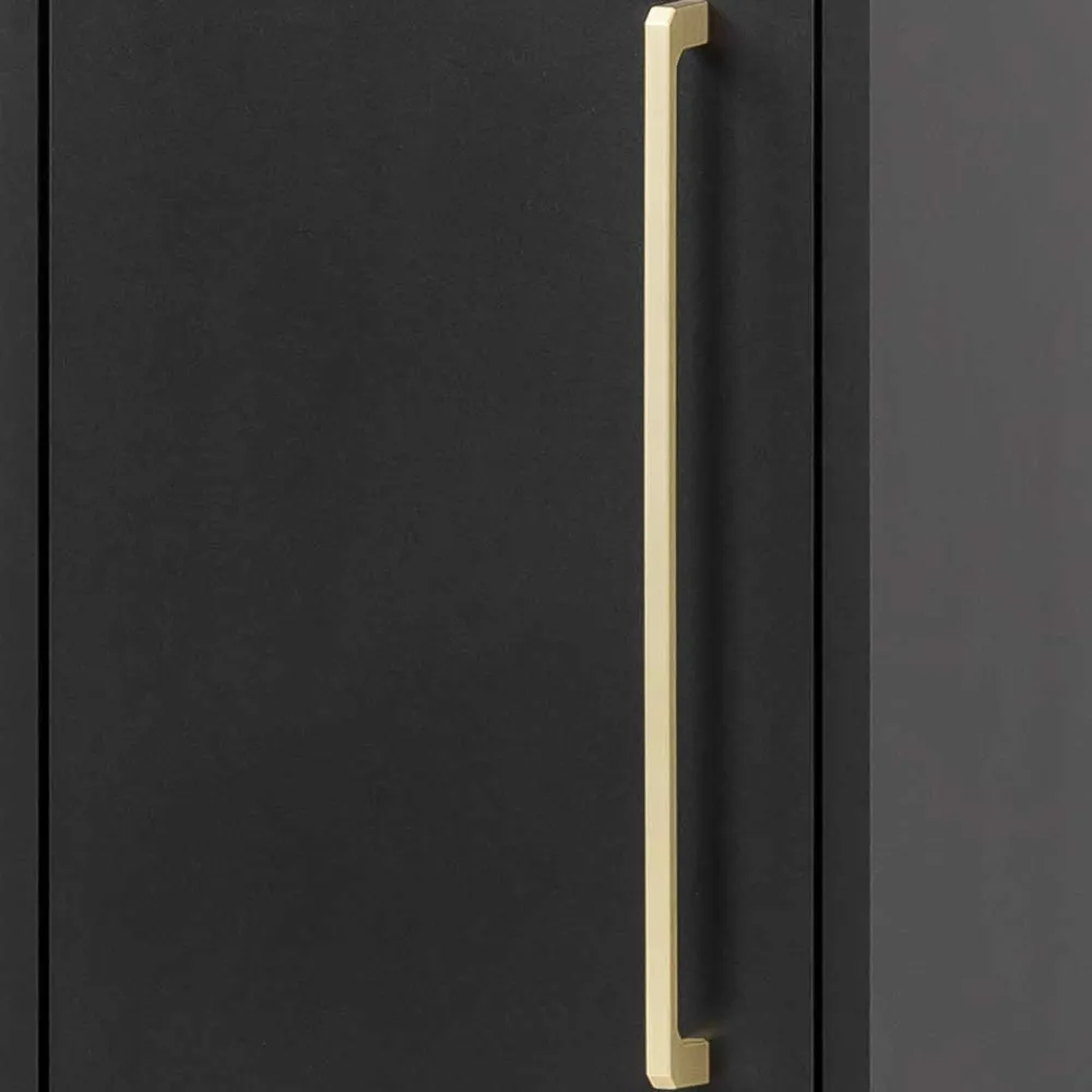 Wohnen Schränke<31x131x22 Badschrank in Schwarz & Gold - Vulcanisa