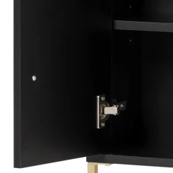 Wohnen Schränke<31x131x22 Badschrank in Schwarz & Gold - Vulcanisa
