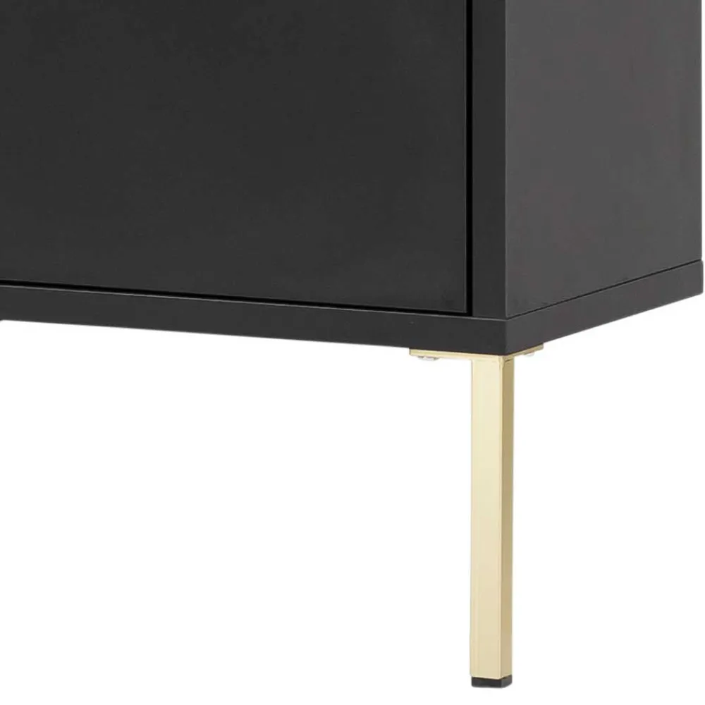 Wohnen Schränke<31x131x22 Badschrank in Schwarz & Gold - Vulcanisa