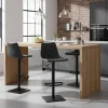 Wohnen Hocker<43x110x50 Barhocker mit Lehne in Schwarz - Speranza