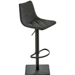 Wohnen Hocker<43x110x50 Barhocker mit Lehne in Schwarz - Speranza