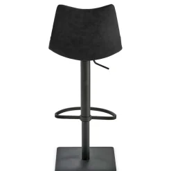 Wohnen Hocker<43x110x50 Barhocker mit Lehne in Schwarz - Speranza