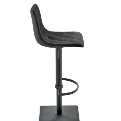 Wohnen Hocker<43x110x50 Barhocker mit Lehne in Schwarz - Speranza