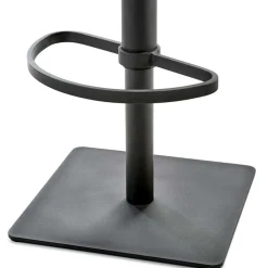 Wohnen Hocker<43x110x50 Barhocker mit Lehne in Schwarz - Speranza