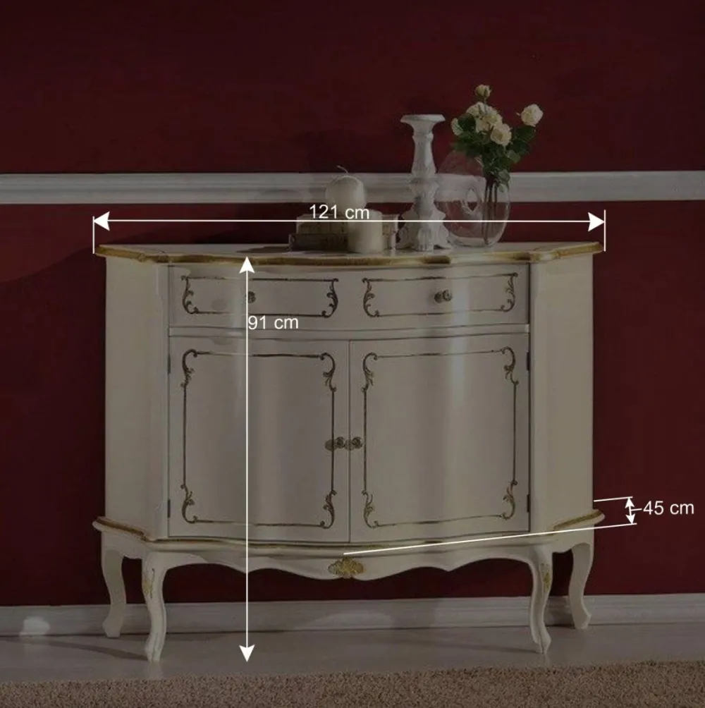 Wohnen Sideboards<121x91x45 Barock Design Kommode zweifarbig - Datalera