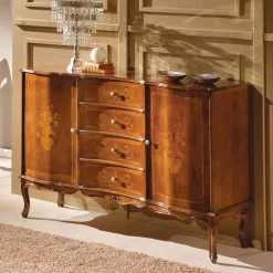 Wohnen Sideboards<133x90x42 Barock Sideboard in Nussbaumfarben - Motiz