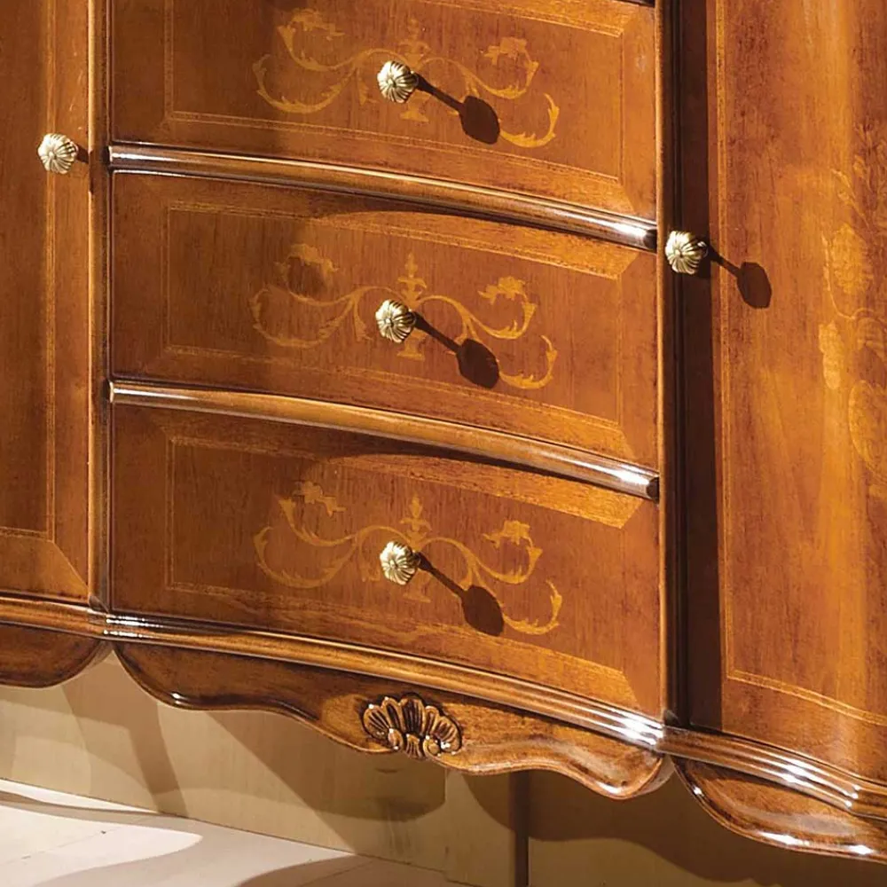 Wohnen Sideboards<133x90x42 Barock Sideboard in Nussbaumfarben - Motiz