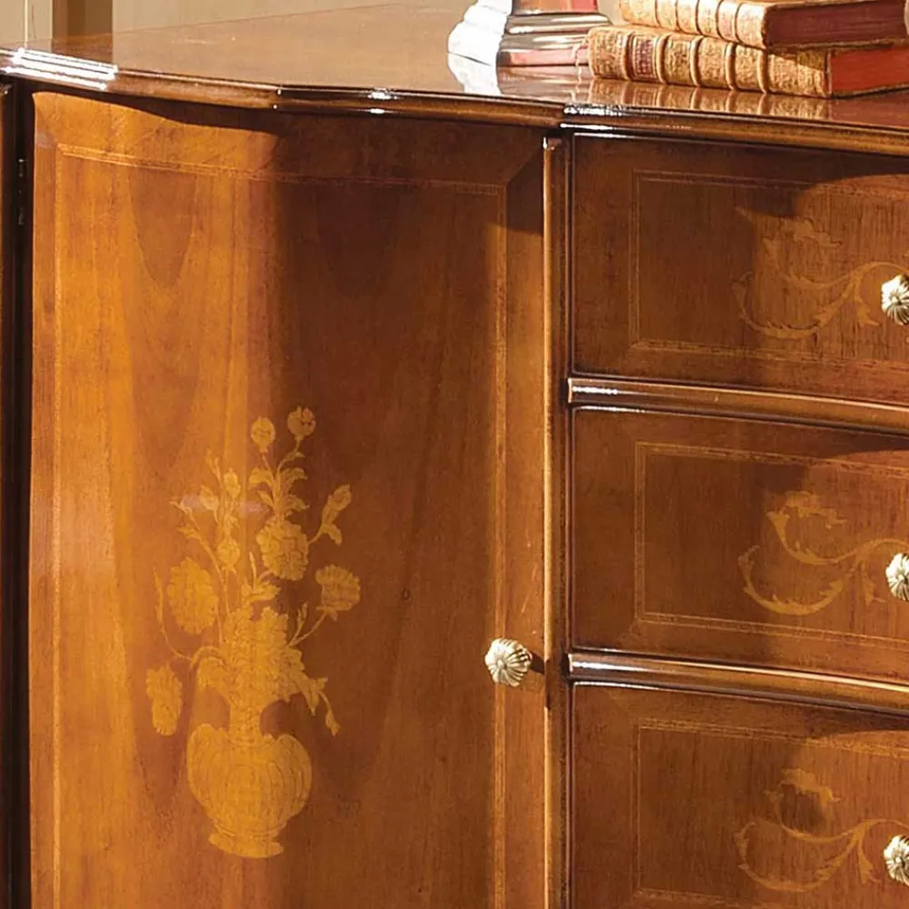 Wohnen Sideboards<133x90x42 Barock Sideboard in Nussbaumfarben - Motiz